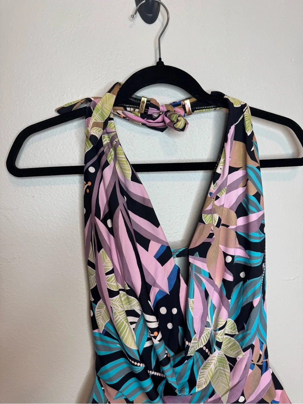 Bar Iii Hidden Jungle Printed Cowl-Neck One-Piece Swimsuit XL Open Back